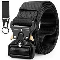 Military Belt, Pack Men Tactical Belt Adjustable Nylon Belt with 2