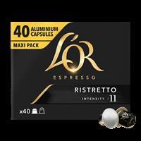 L/'OR Espresso Ristretto Coffee Pods x40 Intensity 11 (Pack of 1, Total 40 Capsules)