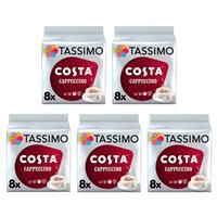 Tassimo Costa Cappuccino Coffee Pods x 8 (Pack of 5, Total 40 Drinks)