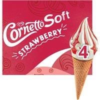 Cornetto Soft Ice cream cone Strawberry 560 ml pack of 4