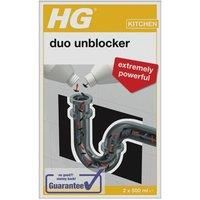 HG Powerful Duo Drain Sink Unblocker Pack of 2 x 500ml For Kitchen & Bathrooms