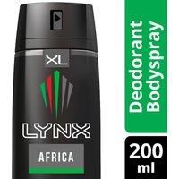 Lynx Africa Mens Fragrance, Aluminium Free Masculine Body Spray Deodorant, Fresh And Long Lasting Odour Protection, Large 2 Month Supply , 200ml