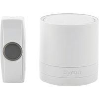 Byron DBY-24112-UK Wireless Door Bell Chime White Set 200M 8 Melody, Light Up