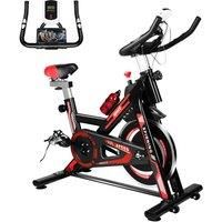 Indoor Exercise Bike with 10KG Heavy Flywheel,Comfortable Seat and LCD Monitor