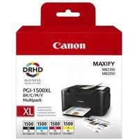 Canon PGI-1500 XL C M Y BK Pack of 4 cartridges Yield XL (Black XL Cyan XL Magenta XL Yellow XL) Genuine (Recycled Cardboard Multipack)