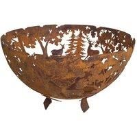 Esschert Design Woodland Fire Pit Bowl  Laser Cut Cast Iron