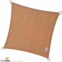 Nesling Coolfit 3.6m Square Shade Sail with Accessory and Fixing Kit - Sand