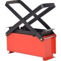 Paper Log Briquette Maker Steel 34x14x14cm Black and Red Fireplace Tool vidaXL