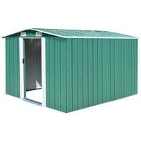 vidaXL Garden Shed 257x298x178cm Metal Green Outdoor Tool Storage House Cabin