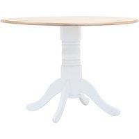 vidaXL Dining Table White and Brown 106 cm Solid Rubber Wood