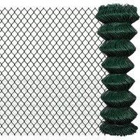 vidaXL Chain Fence 1.25x25m Outdoor Garden Wire Mesh Panel Fencing Barrier