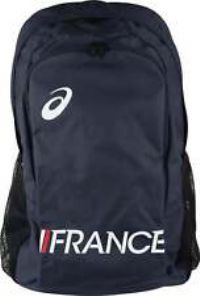 Asics France Backpack Blue Gym Padded Zip Pocket School Travel Training Bag