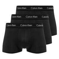 Calvin Klein Mens 100% Authentic CK 3 Pack Low Rise Trunk Boxer Black / Black