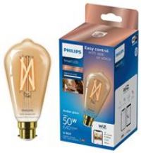 Philips WiZ LED Amber Filament Tunable White Smart Light Bulb ST64 B22 7W = 50w