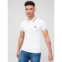 Calvin Klein Jeans Men's Tipping Slim PoloShirt, White, XL