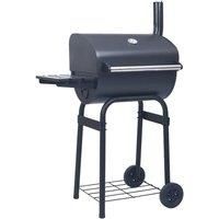 vidaXL Charcoal BBQ Grill Smoker with Bottom Shelf Black