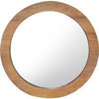 Wall Mirror 60 cm Teak Round Home Decorative Hanging Wooden vidaXL