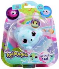 Animagic: Lets Glo Seal - Blue | Your Glowing, Gliding, Squishy Best Friend | Squish It To Watch Them Glow! | Interactive Electronic Pet | For Kids Ages 4+