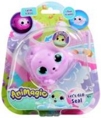 Animagic: Lets Glo Seal - Pink | Your Glowing, Gliding, Squishy Best Friend | Squish It To Watch Them Glow! | Interactive Electronic Pet | For Kids Ages 4+