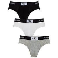 Calvin Klein Men HIP BRIEF 3PK Hip Briefs, BLACK, WHITE, GREY HEATHER, S