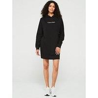 Calvin Klein Hero Logo Hoodie Mini Dress - Black