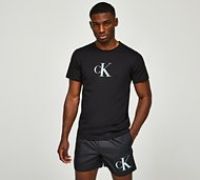 CK CALVIN KLEIN men's t-shirt short sleeve crew neck with front logo print pure