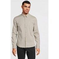 Calvin Klein Poplin Stretch Slim Fit Shirt - Beige