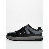 Calvin Klein Jeans Basket Mixed Material Leather Lace Sneaker - Black/Grey