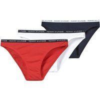 Tommy Hilfiger Women/'s 3P Bikini Style Underwear, Desert Sky/White/Primary Red, M