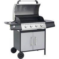 Vidaxl Gas Barbecue Grill 4+1 Cooking Zone Steel & Stainless Steel