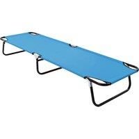 vidaXL Folding Sun Lounger Steel Turquoise Blue