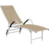 vidaXL Sun Lounger Textilene and Aluminium Cream