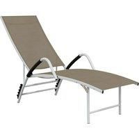 vidaXL Sun Lounger Textilene and Aluminium Taupe