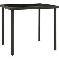 vidaXL Outdoor Dining Table Anthracite 80x80x72 cm Glass and Steel