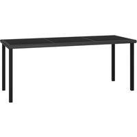 vidaXL Garden Dining Table Black 180x70x73 cm Poly Rattan