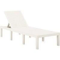 Sun Lounger Plastic White Outdoor Furniture