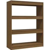 vidaXL Book Cabinet/Room Divider Honey Brown 100x30x103 cm Solid Pinewood