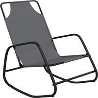 vidaXL Rocking Sun Lounger Grey Steel and Textilene