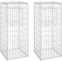 Vidaxl Gabion Basket Posts 2 Pcs 40X40X100 cm Iron