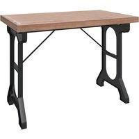 vidaXL Dining Table 110x65x82 cm Solid Wood Fir and Iron