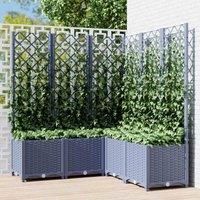 vidaXL Garden Planter w/ Trellis Dark Grey 120x120x136 cm