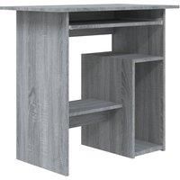 vidaXL Desk Grey Sonoma Engineered Wood Office Computer Study Writing