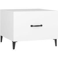 vidaXL Coffee Table with Metal Legs White 50x50x40 cm