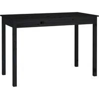 Vidaxl Dining Table Black 110X55X75 Cm Solid Wood Pine