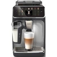 PHILIPS Series 5500 Fully Automatic LatteGo Espresso Machine, SilentBrew Technology, Quick Start. Aromatic Coffee From Freshly Ground Beans, 20 Hot And Iced Drinks, Black Silver (EP5546/70)