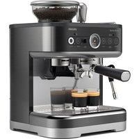 PHILIPS Barista Brew Semi Automatic Espresso Machine - Single & Double Espresso + Americano Button, 250g Bean Container, Intuitive Guidance, Calibrated Tamping, Metal Black (PSA3218/10)