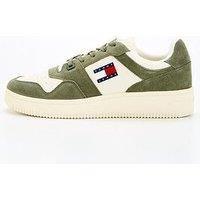 Tommy Jeans Retro Basket Flag Suede Sneakers - Khaki/White