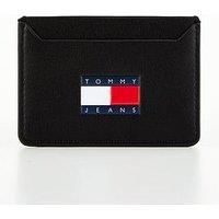 Tommy Jeans Archive Leather Flag Card Holder - Black