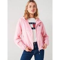 Tommy Jeans - Women/'s Windbreaker with Hood, pink, S