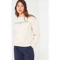 Tommy Hilfiger Logo Crewneck Sweatshirt - Beige